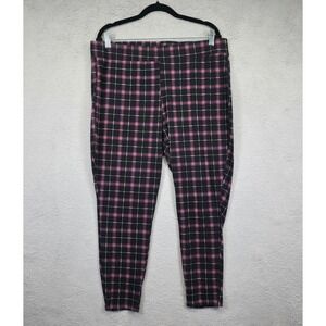 Torrid Leggings Womens 3 Black Purple Skinny High Rise Plaid‎ Stretch Shaping